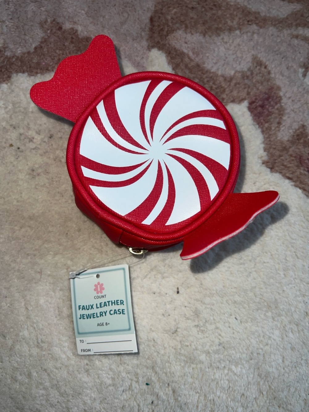 NEW Faux Leather Red Candy-Shaped Jewelry Case - Kids Accessories
